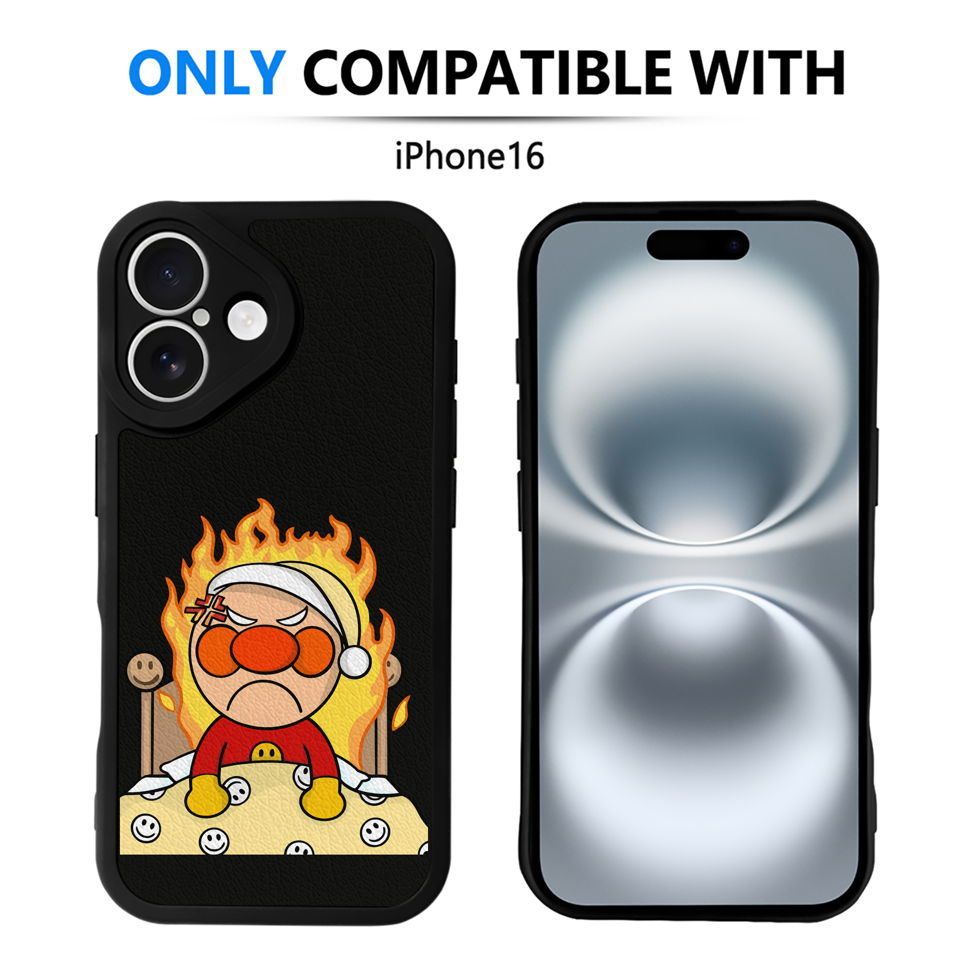 （画像用） アンパンマン Anpanman 【iPhone 16シリーズ対応】シリコンスマホケース（レザー調） 材質：シリコン